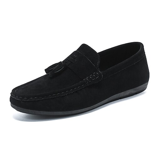 

Herre Sko En pedal Retro Penny Loafers Fritid Daglig Gange Elastisk stoff Pustende Svart Kakifarget Grå Sommer Vår