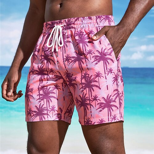 

Per uomo Boxer da surf Pantaloncini da mare Boxer da mare A cordoncino con fodera in rete Vita elastica Albero di cocco Stampe astratte Asciugatura rapida Breve Informale Giornaliero Per eventi