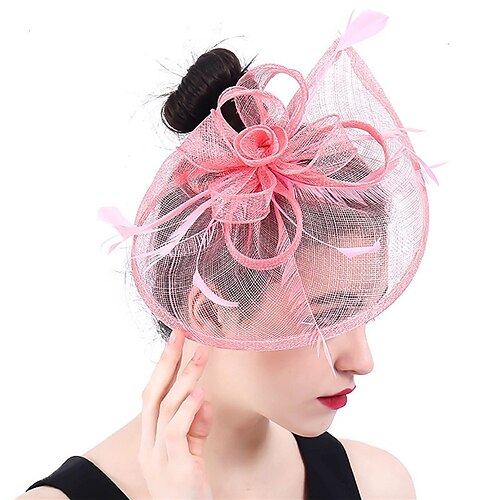 

fascinators sinamay Kentucky Derby Kirke Elegant Britisk Med Fjer Medaljon Hovedbeklædning