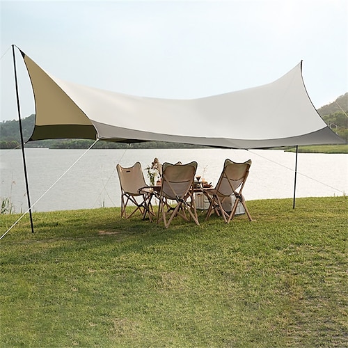 

8 persone Schermi paravento Esterno Impermeabile Protezione solare UV Antivento Tenda da campeggio 2000-3000 mm per Pesca Scalate Spiaggia Poliestere 440440240 cm