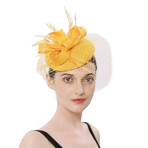 

fascinators Sinamay Kentucky Derby Kirke Elegant Retro Rød Med Sløyfe Blomster Hodeplagg Hodeplagg