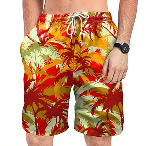 

Per uomo Boxer da surf Pantaloncini da mare Boxer da mare Pantaloncini estivi Pantaloncini da spiaggia A cordoncino con fodera in rete Vita elastica Albero di cocco Piante Stampe astratte Asciugatura