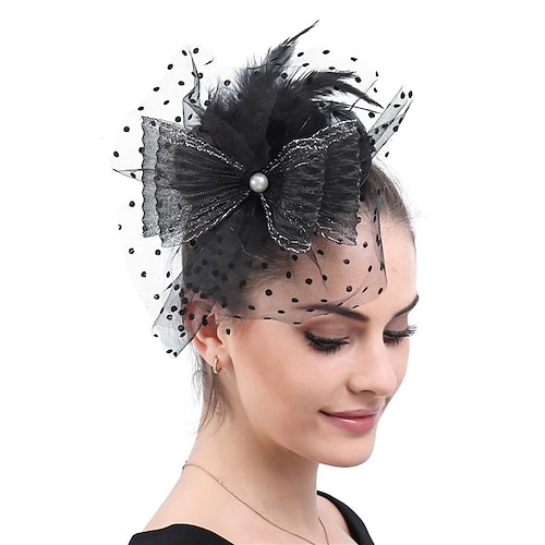 

fascinators Tyl Kentucky Derby Kirke Elegant Retrorød Med Fjer Rosette Medaljon Hovedbeklædning