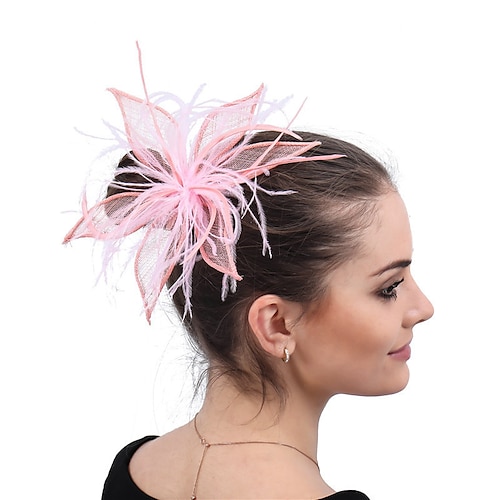 

fascinators sinamay Matrimonio Kentucky Derby Retrò Nuziale Con Piume Copricapo Copricapo