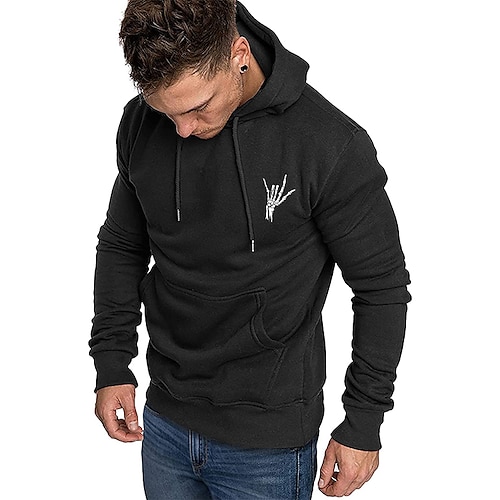 

Men's Hoodie Black White Yellow Wine Army Green Hooded Skeleton Sports Outdoor Sports Streetwear Hot Stamping Basic Designer Casual Winter Clothing Apparel Hoodies Sweatshirts