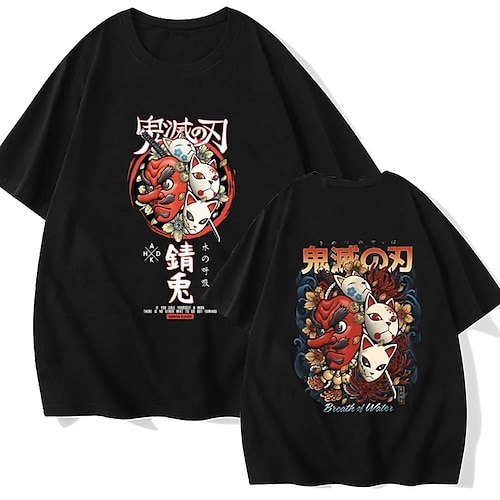 

Matador de Demônios: Kimetsu no Yaiba Kamado Tanjiro Japonesa/Curta Anime Arte Gráfica Camiseta Para Homens Mulheres Unisexo Adulto Hot Stamping 100% algodão Casual / Diário