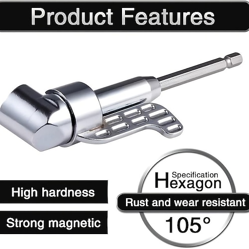  105 Degree Angle Head Electric Corner Turner, Electric Screwdriver Hardware Tool Accessories, Corner Electric Device, Elbow Universal Flexible Shaft Corner Screwdriver