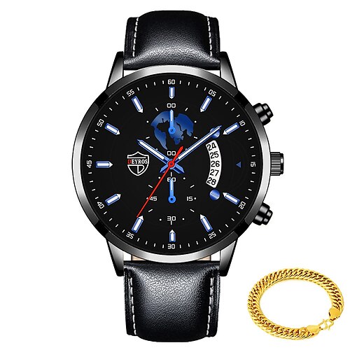 

Deyros marque hommes calendrier montre sport mode montre à quartz lumineuse