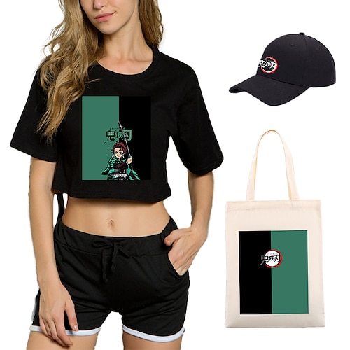 

Dämonentöter: Kimetsu no Yaiba Kamado Nezuko Kamado Tanjiro T-Shirt-Ärmel Kurze Hosen Baseballmütze Bedruckt Grafik Tasche Unterhose Hut Für Damen Erwachsene Heißprägen 100% Polyester Casual