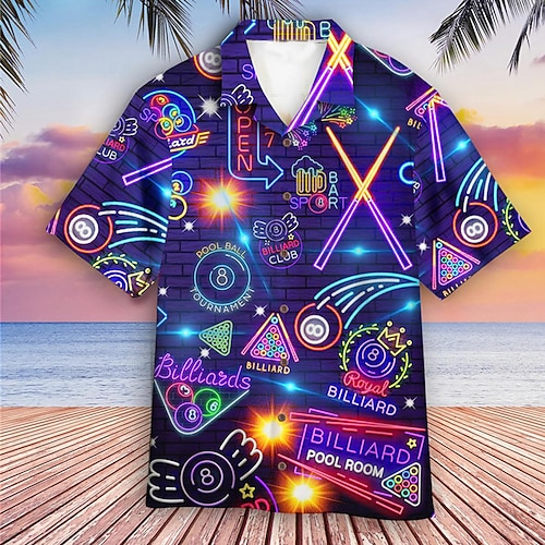 

Per uomo Camicia Camicia hawaiana Alfabetico Stampe astratte Luci Collo ripiegabile Viola Strada Informale Maniche corte Bottone giù Stampa Abbigliamento Tropicale Di tendenza Streetwear Hawaiano