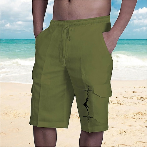 

Herren Shorts Kurze Hosen Sommer-Shorts Strandshorts Kurze Hosen Kordelzug Elastische Taille Multi Pocket Graphic Atmungsaktiv Weich Kurz Casual Täglich Festtage Strassenmode Designer Weiß Blau