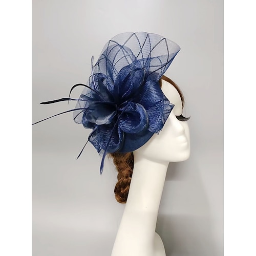 

fascinators Copricapo Accessori per capelli Piume A rete Cappello di velo Matrimonio Festa delle donne Con Piume Cappellini Copricapo Copricapo