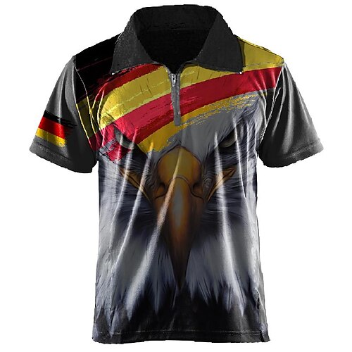 

Herre POLO Trøje Golftrøje Grafiske tryk Årgang Ørn Aftæpning Grå udendørs Gade Kort Ærme Knap ned Trykt mønster Tøj Sport Mode Gade Designer