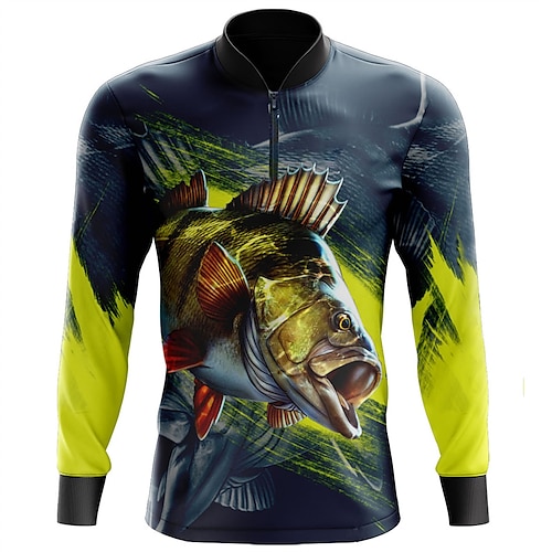 

Herren Angelhemd Draussen Langarm UPF50 UV Schutz Atmungsaktiv Schnelltrocknend Leichtgewichtig Shirt Sommer Frühling Outdoor Angeln Gelb