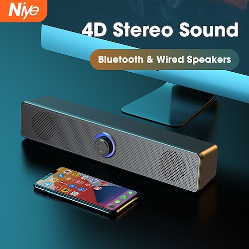 

4D Surround Sound bt 5.0 Lautsprecher Computerlautsprecher Stereo-Subwoofer geeignet für Laptop Computer Theater TV Soundbar Box Heimkino