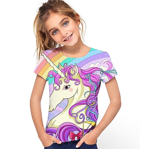

carino moda animale manica corta per bambini t-shirt stampata 3d uomo e ragazza girocollo manica corta