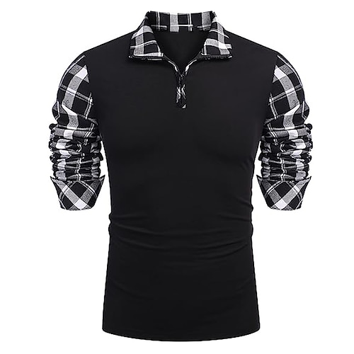 

Per uomo POLO Camicia da golf Golf Informale Per eventi Chiusura lampo quarto Manica corta Di tendenza Essenziale Color Block Chiusura lampo quarto Estate Standard Nero Bianco Blu Verde Grigio scuro