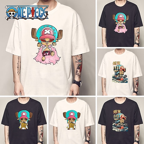 

One Piece Tony Tony Chopper Manches Ajustées Anime Dessin Animé Animé Harajuku Art graphique Kawaii Tee-shirt Pour Homme Femme Unisexe Adulte Estampage à chaud 100 % Polyester