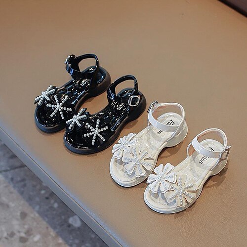 

Mädchen Sandalen Täglich Kleid-Schuhe Prinzessin Schuhe PU Große Kinder (ab 7 Jahren) Kleine Kinder (4-7 Jahre) Hochzeit Party Geschenk Schwarz Beige Sommer Frühling