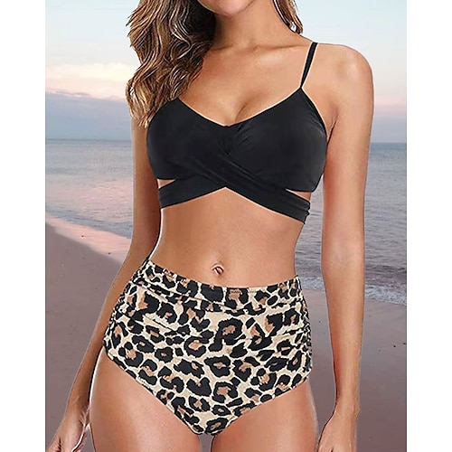 

Mujer Bañadores Bikini Normal Traje de baño 2 Piezas Estampado Leopardo Ejercito verde Negro Azul Piscina Naranja Marrón Trajes de baño Deportes Ropa de playa Verano