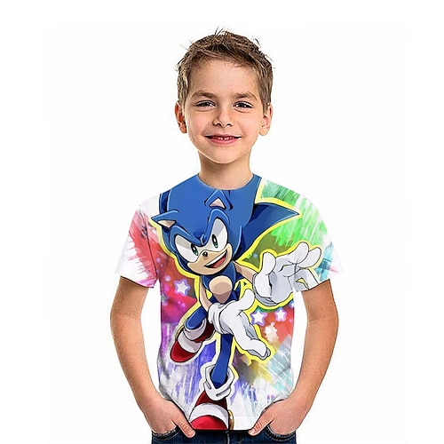 

t-shirt a maniche corte stampata con motivo a lettere alla moda camicie colorate stampate in 3d per ragazzi e ragazze