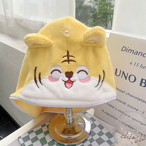 

Dry Hair Hats Female Coral Velvet Fast Dry Water Absorption Sower Hat Cute Cartoon Net Red Embroidered Small Animal Baotou Dry Hair Towel