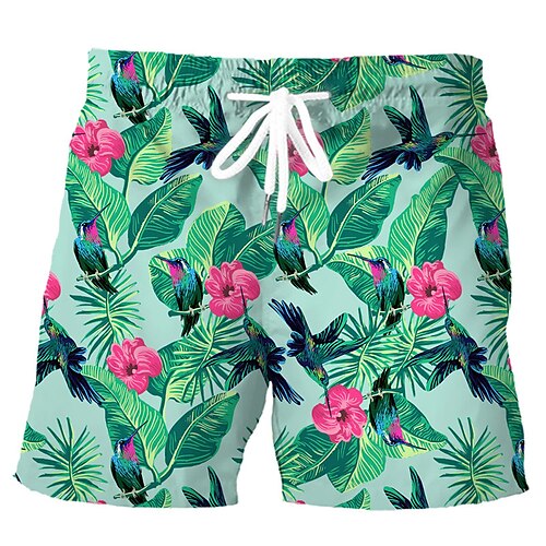 

Herre Surf shorts Badeshorts Sommer shorts Strandshorts Snørelukning med mesh-for Elastisk Talje Planter Grafiske tryk Blomst Hurtigtørrende Korte Afslappet Daglig Ferie Boheme Hawaiiansk Mørkegrøn