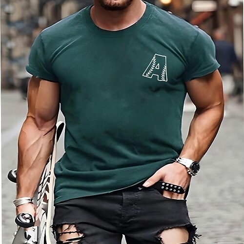 

Herre T-shirt Grafiske T-shirts Cool skjorte Bogstaver Grafiske tryk Mode Rund hals Varm Stempling Gade Ferierejse Kort Ærme Trykt mønster Tøj Designer Basale Bekvem