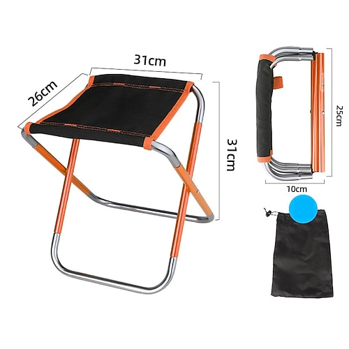 

Tabouret de Camping Portable Respirable Pliable Durable Oxford Alliage aluminium-magnésium pour 1 personne Plage Camping Camping / Randonnée / Spéléologie Voyage Printemps Automne Bleu Orange