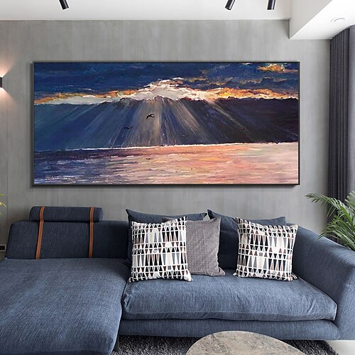 

Handmade Oil Painting Canvas Wall Art Decoration Modern Abstract Landscape Seascape Brilliant Sofa Background Wall for Home Decor Rolled Frameless Unstretched Painting