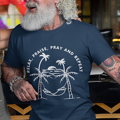 

Herre Plusstørrelser Store Høje T-shirt T-Shirts Rund Hals Navyblå Kort Ærme udendørs I-byen-tøj Trykt mønster Bogstaver Kokos palme Tøj Bomuldsblanding Gade Stilfuld Afslappet