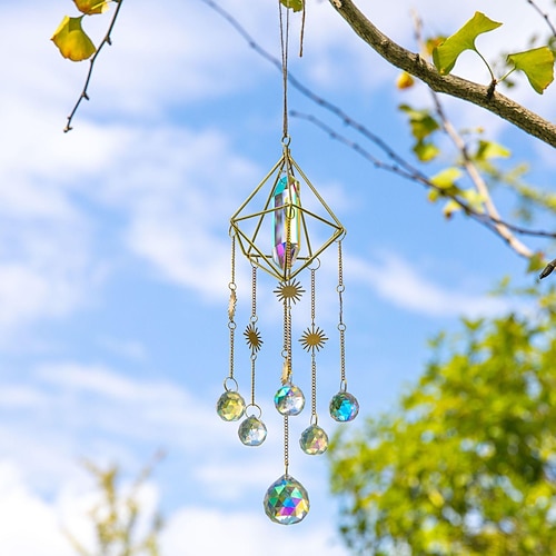 

attrape-soleil cristal attrape-soleil cristal pendentif éclairage pendentif jardin décoration lustre vente rapide à travers losange miroir