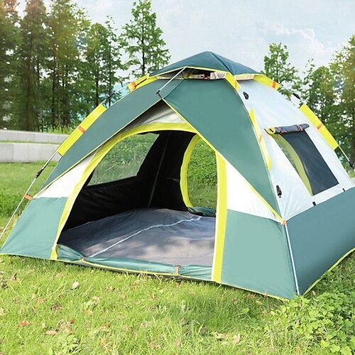 

3 persone Tenda Tenda pop-up Esterno Impermeabile Protezione solare UV Antivento Tenda da campeggio 2000-3000 mm per Pesca Scalate Spiaggia Poliestere 210150125 cm