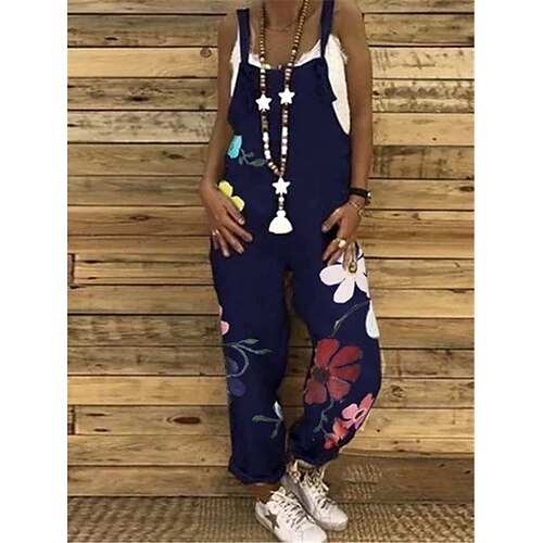 

Mujer En general Estampado Floral Escote en U Ropa de calle Diario Vacaciones Ajuste regular Sin Mangas Negro Azul claro S M L Verano