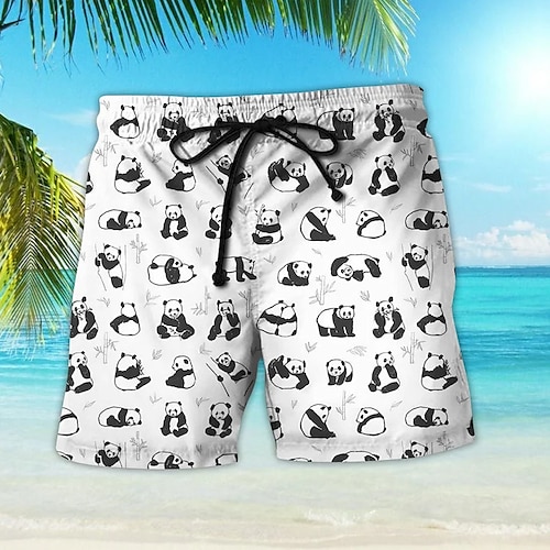 

Per uomo Boxer da surf Pantaloncini da mare Boxer da mare Pantaloncini estivi Pantaloncini da spiaggia A cordoncino con fodera in rete Vita elastica Animali Panda Stampe astratte Asciugatura rapida