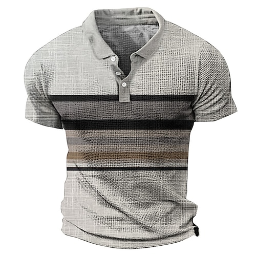

Per uomo POLO Camicia da golf Golf Stampe astratte Geometria Collo ripiegabile Giallo Grigio Esterno Strada Manica corta Stampa Abbigliamento Di tendenza Originale Informale Traspirante