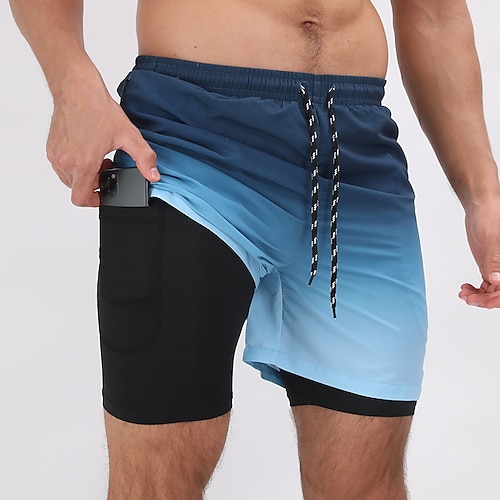 

Men's Board Shorts Swim Shorts Swim Trunks Drawstring With Compression Liner Gradient Graphic Prints Quick Dry Surfing Casual Holiday Hawaiian Boho 1 5