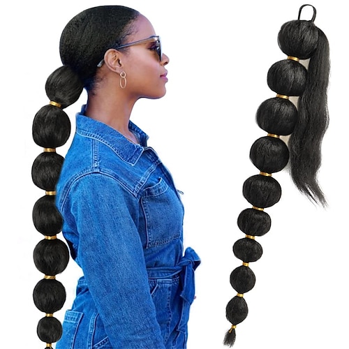 

extensión de cola de caballo de burbuja larga para mujeres negras extensión de cola de caballo de 34 pulgadas extensión de cola de caballo afro puff estilo protector extensiones de cabello de cola de