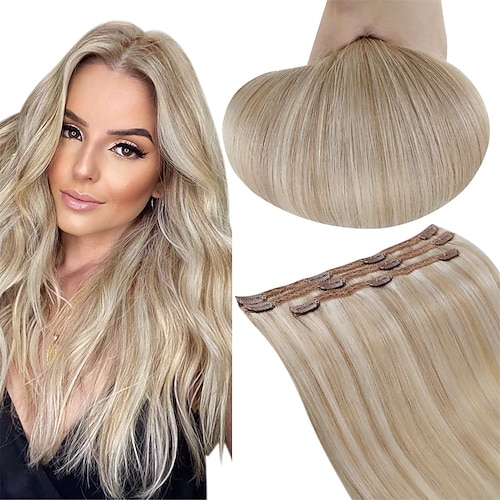 

clip nelle estensioni dei capelli capelli umani biondi biondi highlgihted clip sulle estensioni biondo cenere highlight estensioni dei capelli remy biondo platino clip nelle estensioni dei capelli