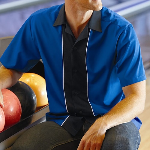 

Herre Skjorte Bowlingskjorte Skjorte med knapper Sommerskjorte Uformell skjorte Rød Blå Kort Erme Fargeblokk Knaphul Gate Feriereise Trykt mønster Klær Mote 1950-tallet Fritid Hawaiisk