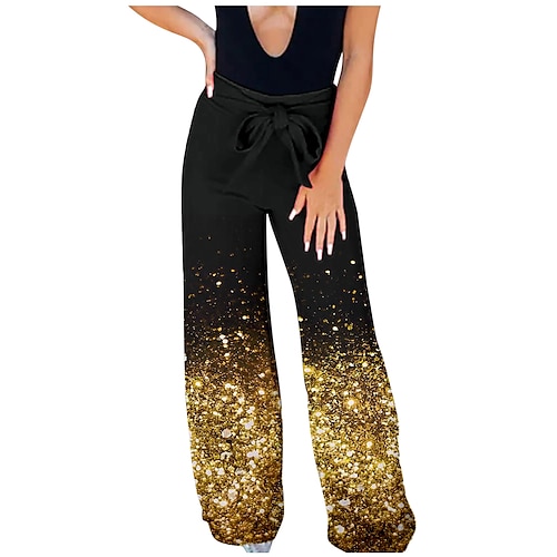 

Per donna A zampa Pantaloni cascante Pantaloni Palazzo blu navy Nero Rosso Di tendenza Da mare A zampa Stampa Media elasticità Lunghezza intera Comfort Gradiente S M L XL 2XL