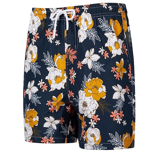 

Herre Surf shorts Badeshorts Strandshorts Lomme Snørelukning Elastisk Talje Grafiske tryk Blomst Hurtigtørrende udendørs Ferie I-byen-tøj Hawaiiansk Boheme Gul Navyblå