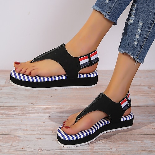 

Women's Sandals Platform Sandals Outdoor Daily Summer Platform Open Toe Casual PU Leather Loafer Black White Red