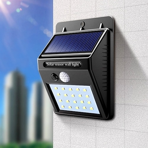 

LED Lyspærer sikkerhet lys Soldrevet vegglampe LED 20 emittere Bevegelsessensor Camping / fotturer / grotting Dagligdags Brug Jakt USA Hvit Lyskilde Farge Svart