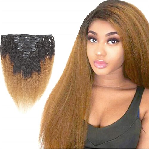 

remy crespo dritto clip in estensione dei capelli per le donne ombre 2 tono 1b/marrone yaki clip dritta nell'estensione dei capelli 10a grado yaki clip dritte capelli 8 pezzi/set