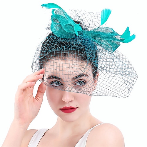 

fascinators Lino Matrimonio Kentucky Derby Elegante Formale Con Piume Fiocco Copricapo Copricapo