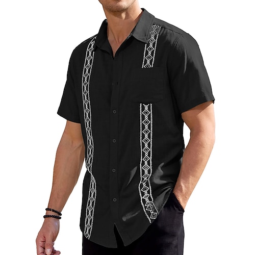 

Homme Chemise Peinture Col rabattu Noir Blanche Bleu Vert Grande Taille Extérieur Vacances Manche Courte Vêtement Tenue Mode Style moderne Rétro Vintage