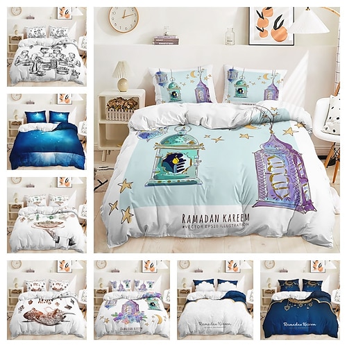 

Copripiumino ramadan 3d set di biancheria da letto copripiumino con 1 copripiumino o copriletto, 1 foglio, 2 federe per matrimoniale/regina/re (1 federa per doppia/singola)