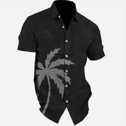 

Homme Chemise Chemise hawaïenne Cocotier Imprimés Photos Col rabattu Noir Bleu Gris Plein Air Casual Manches courtes Bouton bas Imprimer Vêtement Tenue Rétro Vintage Mode Vêtement de rue Design