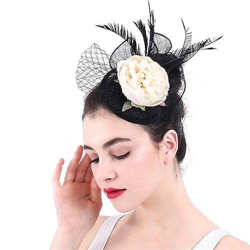 

fascinators Lino Kentucky Derby Chiesa Elegante Formale Con Piume Fantasia floreale Copricapo Copricapo